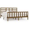 Estructura De Cama Madera Maciza Marrón Miel 200x200 Cm Vidaxl