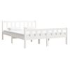 Estructura De Cama Madera Maciza Blanca 135x190 Cm Vidaxl