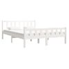 Estructura De Cama De Madera Maciza Blanca 140x190 Cm Vidaxl