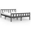 Estructura De Cama De Madera Maciza Gris 140x200 Cm Vidaxl