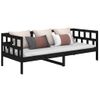 Sofá Cama Madera Maciza De Pino Negro 80x200 Cm Vidaxl