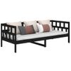 Sofá Cama Madera Maciza De Pino Negro 90x190 Cm Vidaxl