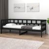 Sofá Cama Madera Maciza De Pino Negro 90x190 Cm Vidaxl