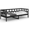 Sofá Cama Madera Maciza De Pino Negro 90x190 Cm Vidaxl