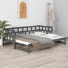 Sofá Cama Extraíble Madera Maciza De Pino Gris 2x(90x200) Cm Vidaxl