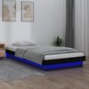 Estructura De Cama Con Led Madera Maciza Negra 90x200 Cm Vidaxl