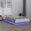 Estructura De Cama Con Led Madera Maciza Blanca 100x200 Cm Vidaxl