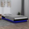 Estructura De Cama Con Led Madera Maciza Negra 100x200 Cm Vidaxl