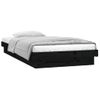 Estructura De Cama Con Led Madera Maciza Negra 90x190 Cm Vidaxl