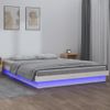 Estructura De Cama Con Led Madera Maciza Blanca 120x190 Cm Vidaxl