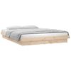 Estructura De Cama Con Led Madera Maciza Gris 135x190 Cm Vidaxl