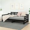 Sofá Cama Extraíble Madera Maciza De Pino Negro 2x(90x200) Cm Vidaxl