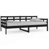 Sofá Cama Madera Maciza De Pino Negro 90x190 Cm Vidaxl