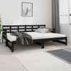 Sofá Cama Extraíble Madera Maciza De Pino Negro 2x(80x200) Cm Vidaxl