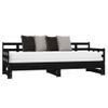 Sofá Cama Extraíble Madera Maciza De Pino Negro 2x(80x200) Cm Vidaxl