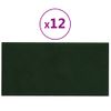 Paneles De Pared 12 Uds Terciopelo Verde Oscuro 60x30 Cm 2,16m² Vidaxl