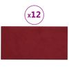 Paneles De Pared 12 Uds Terciopelo Rojo Tinto 60x30 Cm 2,16 M² Vidaxl