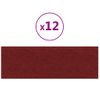 Paneles De Pared 12 Uds Tela Rojo Tinto 90x30 Cm 3,24 M² Vidaxl