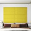 Paneles De Pared 12 Uds Tela Amarillo Claro 90x30 Cm 3,24 M² Vidaxl