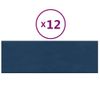 Paneles De Pared 12 Uds Terciopelo Azul 90x30 Cm 3,24 M² Vidaxl