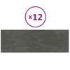 Paneles De Pared 12 Uds Terciopelo Gris Oscuro 90x30 Cm 3,24 M² Vidaxl