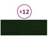 Paneles De Pared 12 Uds Terciopelo Verde Oscuro 90x30cm 3,24 M² Vidaxl