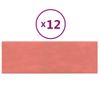 Paneles De Pared 12 Uds Terciopelo Rosa 90x30 Cm 3,24 M² Vidaxl