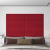 Paneles De Pared 12 Uds Terciopelo Rojo Tinto 90x30 Cm 3,24 M² Vidaxl