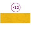 Paneles De Pared 12 Uds Terciopelo Amarillo 90x30 Cm 3,24 M² Vidaxl