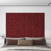 Paneles De Pared 12 Uds Tela Rojo Tinto 30x30 Cm 0,54 M² Vidaxl