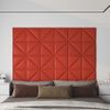 Paneles De Pared 12 Uds Cuero Sintético Rojo 30x30 Cm 0,54 M² Vidaxl