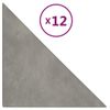 Paneles De Pared 12 Uds Terciopelo Gris Claro 30x30 Cm 0,54 M² Vidaxl