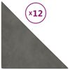 Paneles De Pared 12 Uds Terciopelo Gris Oscuro 30x30 Cm 0,54 M² Vidaxl