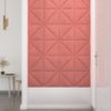 Paneles De Pared 12 Uds Terciopelo Rosa 30x30 Cm 0,54 M² Vidaxl