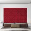 Paneles De Pared 12 Uds Terciopelo Rojo Tinto 30x30 Cm 0,54 M² Vidaxl