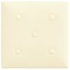 Paneles De Pared 12 Uds Cuero Sintético Crema 30x30 Cm 1,08 M² Vidaxl