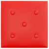 Paneles De Pared 12 Uds Cuero Sintético Rojo 30x30 Cm 1,08 M² Vidaxl