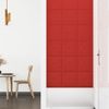 Paneles Pared 12 Uds Cuero Sintético Rojo Tinto 30x30 Cm 1,08m² Vidaxl