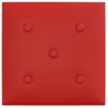 Paneles Pared 12 Uds Cuero Sintético Rojo Tinto 30x30 Cm 1,08m² Vidaxl