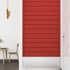 Paneles Pared 12 Uds Cuero Sintético Rojo Tinto 60x15 Cm 1,08m² Vidaxl