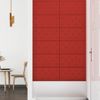 Paneles De Pared 12 Uds Cuero Pe Rojo Tinto 60x30 Cm 2,16 M² Vidaxl