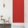 Paneles Pared 12 Uds Cuero Sintético Rojo Tinto 90x15 Cm 1,62m² Vidaxl