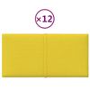 Paneles De Pared 12 Uds Tela Amarillo Claro 30x15 Cm 0,54 M² Vidaxl