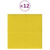 Paneles De Pared 12 Uds Tela Amarillo Claro 30x30 Cm 1,08 M² Vidaxl