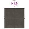 Paneles De Pared 12 Uds Terciopelo Gris Oscuro 30x30 Cm 1,08 M² Vidaxl