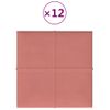 Paneles De Pared 12 Uds Terciopelo Rosa 30x30 Cm 1,08 M² Vidaxl