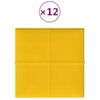 Paneles De Pared 12 Uds Terciopelo Amarillo 30x30 Cm 1,08 M² Vidaxl