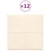 Paneles De Pared 12 Uds Terciopelo Crema 30x30 Cm 1,08 M² Vidaxl