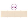 Paneles De Pared 12 Uds Terciopelo Color Crema 60x15 Cm 1,08 M² Vidaxl