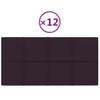 Paneles De Pared 12 Uds Tela Morado 60x30 Cm 2,16 M² Vidaxl